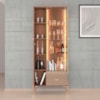 Cristaleira 2 Portas Com LED 1 Gaveta Stella 180X72 cm Fendi Carvalho BECHARA