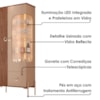 Cristaleira 2 Portas Com LED 1 Gaveta Stella 180X72 cm Fendi Carvalho BECHARA