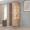 Cristaleira 2 Portas Com LED 1 Gaveta Stella 180X72 cm Fendi Carvalho BECHARA