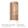 Cristaleira 2 Portas Com LED 1 Gaveta Stella 180X72 cm Fendi Freijo BECHARA