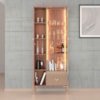 Cristaleira 2 Portas Com LED 1 Gaveta Stella 180X72 cm Fendi Freijo BECHARA