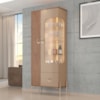 Cristaleira 2 Portas Com LED 1 Gaveta Stella 180X72 cm Fendi Freijo BECHARA