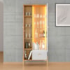 Cristaleira 2 Portas Com LED 1 Gaveta Stella 180X72 cm Off White Naturalle BECHARA