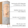 Cristaleira 2 Portas Com LED 1 Gaveta Stella 180X72 cm Off White Naturalle BECHARA