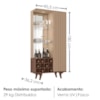 Cristaleira 2 Portas Com LED E Adega Elba 180X90 cm Fendi Carvalho BECHARA
