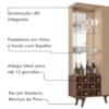 Cristaleira 2 Portas Com LED E Adega Elba 180X90 cm Fendi Carvalho BECHARA