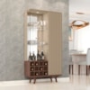 Cristaleira 2 Portas Com LED E Adega Elba 180X90 cm Fendi Carvalho BECHARA