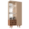 Cristaleira 2 Portas Com LED E Adega Elba 180X90 cm Fendi Freijo BECHARA