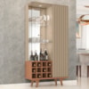 Cristaleira 2 Portas Com LED E Adega Elba 180X90 cm Fendi Freijo BECHARA