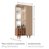 Cristaleira 2 Portas Com LED E Adega Elba 180X90 cm Fendi Freijo BECHARA