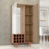 Cristaleira 2 Portas Com LED E Adega Elba 180X90 cm Fendi Freijo BECHARA