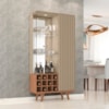 Cristaleira 2 Portas Com LED E Adega Elba 180X90 cm Fendi Freijo BECHARA