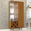 Cristaleira 2 Portas Com LED E Adega Elba 180X90 cm Naturalle BECHARA