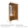 Cristaleira 2 Portas Com LED E Adega Elba 180X90 cm Naturalle BECHARA