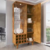 Cristaleira 2 Portas Com LED E Adega Elba 180X90 cm Naturalle BECHARA