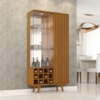 Cristaleira 2 Portas Com LED E Adega Elba 180X90 cm Naturalle BECHARA