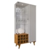 Cristaleira 2 Portas Com LED E Adega Elba 180X90 cm Off White Naturalle BECHARA