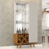 Cristaleira 2 Portas Com LED E Adega Elba 180X90 cm Off White Naturalle BECHARA