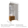 Cristaleira 2 Portas Com LED E Adega Elba 180X90 cm Off White Naturalle BECHARA