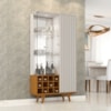 Cristaleira 2 Portas Com LED E Adega Elba 180X90 cm Off White Naturalle BECHARA