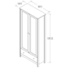 Cristaleira 2 Portas Vidro 1 Gaveta 180x80 cm E954 Branco Dtall