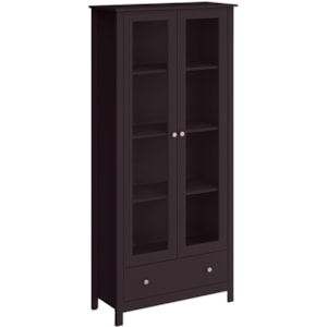 Cristaleira 2 Portas Vidro 1 Gaveta 180x80 cm E954 Preto Dtall