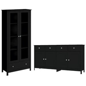 Cristaleira 2 Portas Vidro E Balcao Buffet 4 Portas Preto Dtall Cristaleira 2 Portas Vidro E Balcao Buffet 4 Portas Preto Dtall