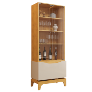 Cristaleira 4 Portas 182x74 cm Joile Cedro Off White DJ MOVEIS