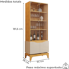 Cristaleira 4 Portas 182x74 cm Joile Cedro Off White DJ MOVEIS