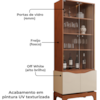 Cristaleira 4 Portas 182x74 cm Joile Freijo Off White DJ MOVEIS