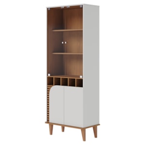 Cristaleira 4 Portas 183x70 cm Jurere Off White Matte Freijo Colibri