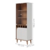 Cristaleira 4 Portas 183x70 cm Jurere Off White Matte Freijo Colibri