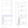 Cristaleira 4 Portas 183x70 cm Jurere Off White Matte Freijo Colibri
