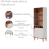 Cristaleira 4 Portas 183x70 cm Jurere Off White Matte Freijo Colibri
