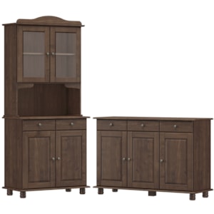 Cristaleira 4 Portas e Balcao 3 Portas Madeira Maciça Cafe Milani Store Cristaleira 4 Portas e Balcao 3 Portas Madeira Maciça Cafe Milani Store