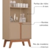 Cristaleira 4 Portas Madri 180x70 cm Fendi Freijo BECHARA