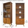 Cristaleira 4 Portas Madri 180x70 cm Naturalle BECHARA