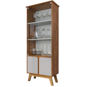 Cristaleira 4 Portas Madri 180x70 cm Naturalle Off White BECHARA