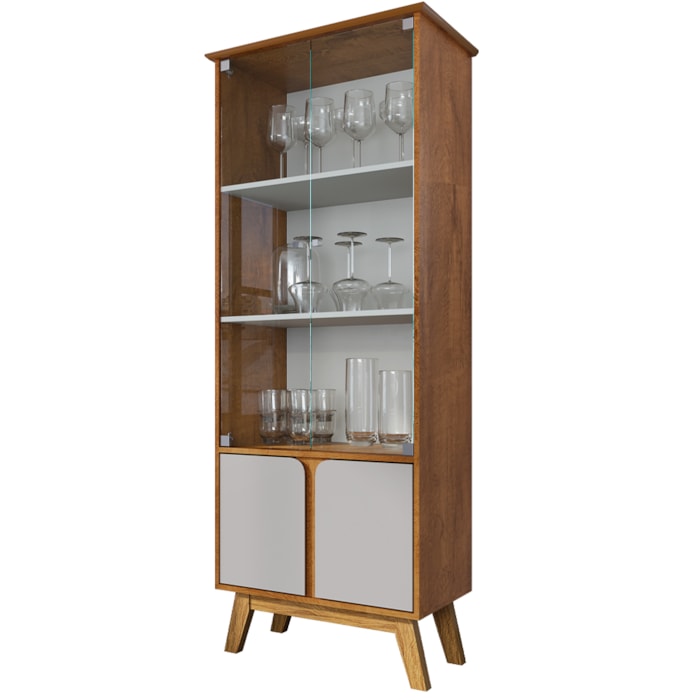 Cristaleira 4 Portas Madri 180x70 cm Naturalle Off White BECHARA
