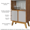 Cristaleira 4 Portas Madri 180x70 cm Naturalle Off White BECHARA