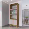 Cristaleira 4 Portas Madri 180x70 cm Naturalle Off White BECHARA