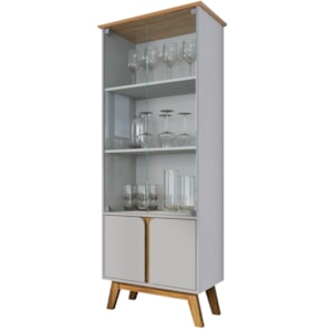 Cristaleira 4 Portas Madri 180x70 cm Off White Cinamomo BECHARA Cristaleira 4 Portas Madri 180x70 cm Off White Cinamomo BECHARA
