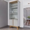 Cristaleira 4 Portas Madri 180x70 cm Off White Cinamomo BECHARA