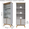 Cristaleira 4 Portas Madri 180x70 cm Off White Cinamomo BECHARA