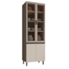 Cristaleira 4 Portas MDF 221X72 cm Connect C71 Duna Cristal Henn