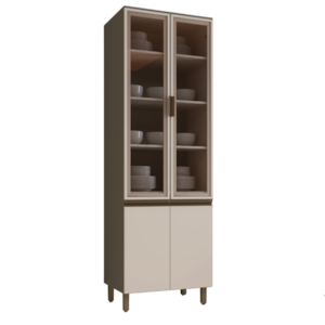 Cristaleira 4 Portas MDF 221X72 cm Connect C71 Duna Cristal Henn