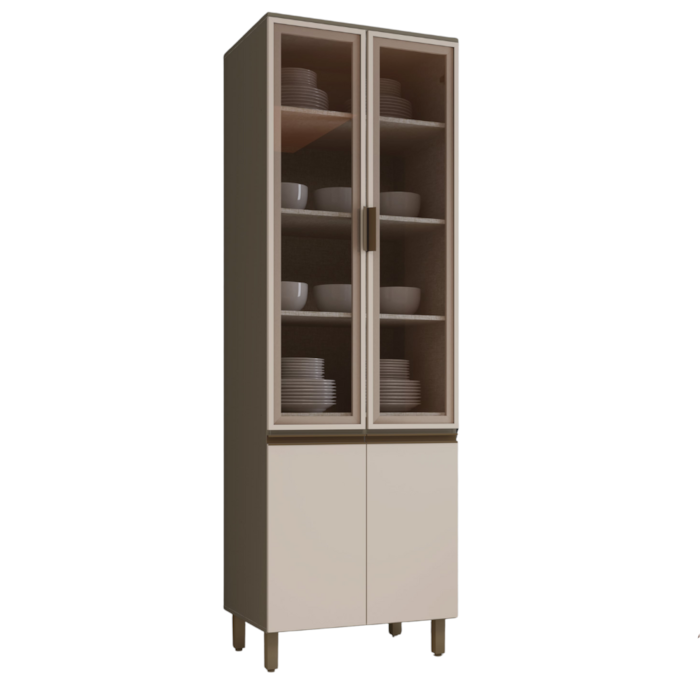 Cristaleira 4 Portas MDF 221X72 cm Connect C71 Duna Cristal Henn