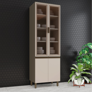 Cristaleira 4 Portas MDF 221X72 cm Connect C71 Duna Cristal Henn