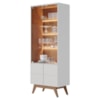 Cristaleira 4 Portas Noronha 183x72 cm Off White Matte Freijo Colibri