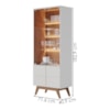 Cristaleira 4 Portas Noronha 183x72 cm Off White Matte Freijo Colibri